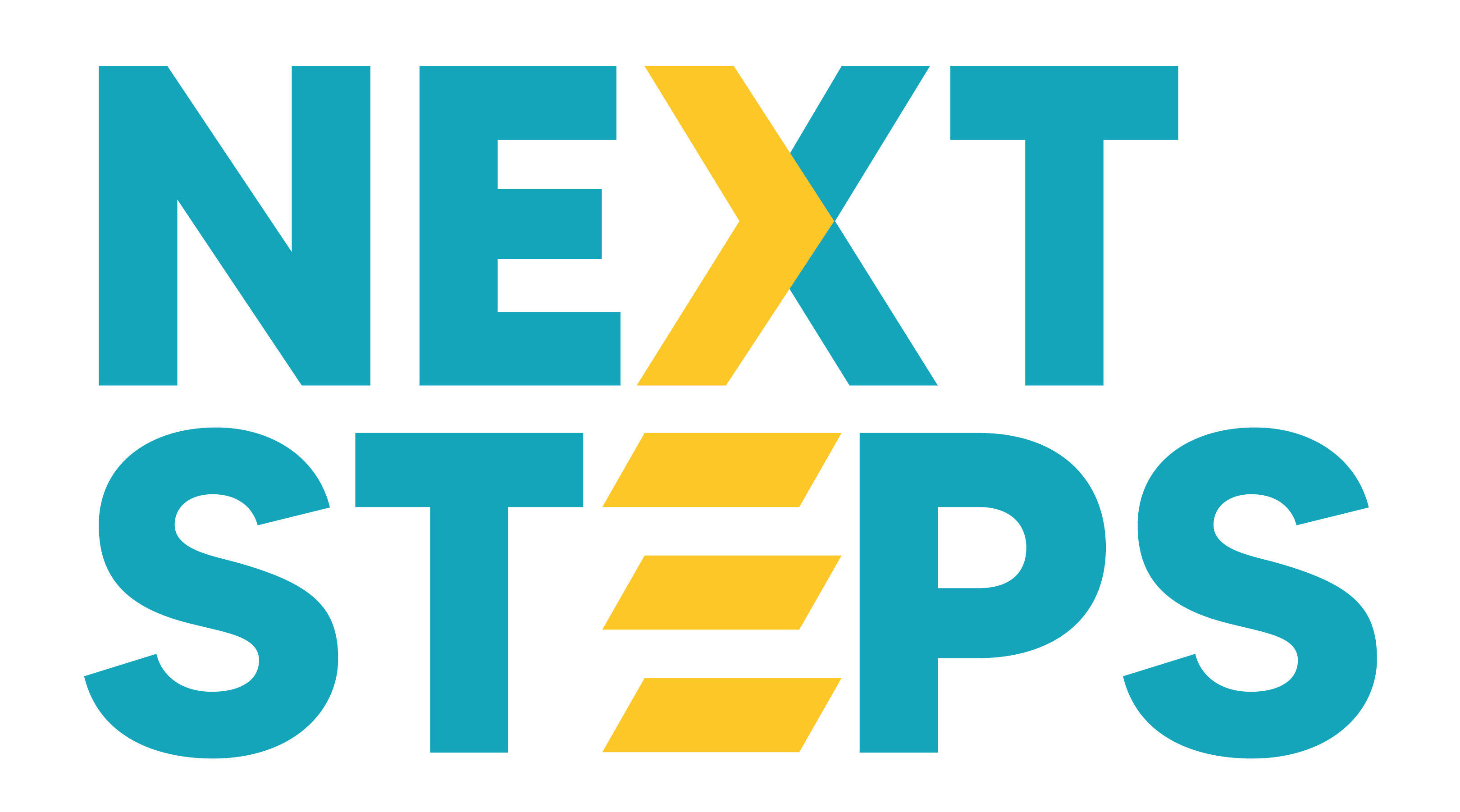  The image shows the logo of 'NEXT STEPS', which is a spiritual consulting company. The logo is in teal and yellow colors, with the words 'NEXT' and 'STEPS' written in large, bold letters. The image represents the search query 'Steps to implement insights from spiritual consultation' because it suggests that spiritual consultation can be a way to gain insights and direction for one's life.