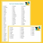 Spellings for children in year 3 and 4
